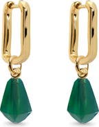Monica Vinader Mini Alta Semiprecious Stone Huggie Hoop Drop Earrings (Online Trunk Show)
