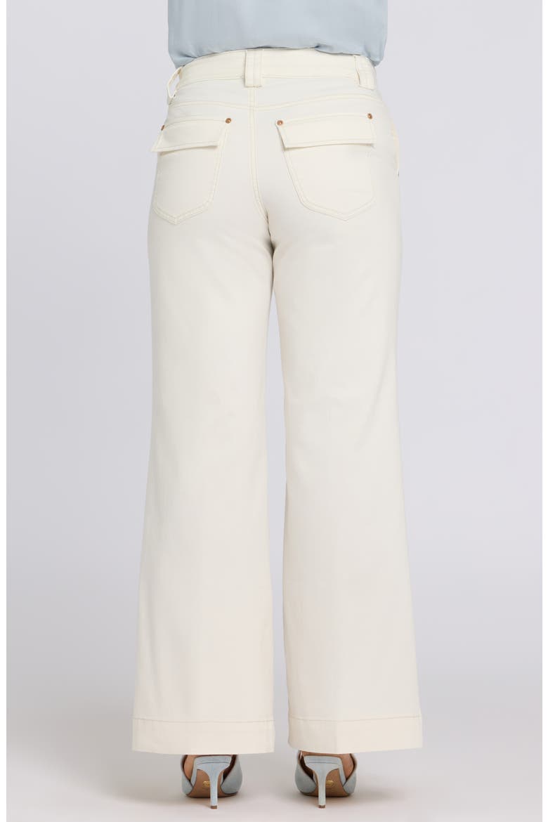 Mia Belted High Waist Palazzo Flare Jeans, Alternate, color, VINTAGE WHITE