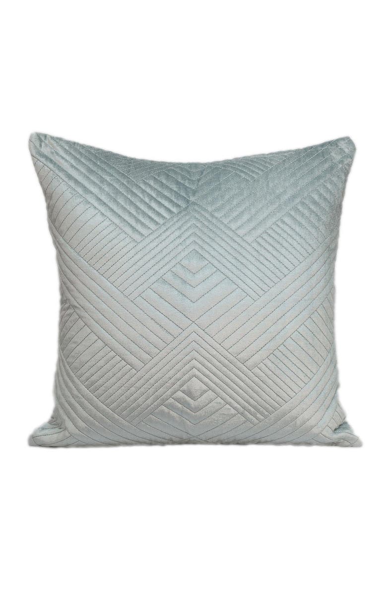 PARKLAND COLLECTION Gaia Topstitched Throw Pillow, Main, color, Grey