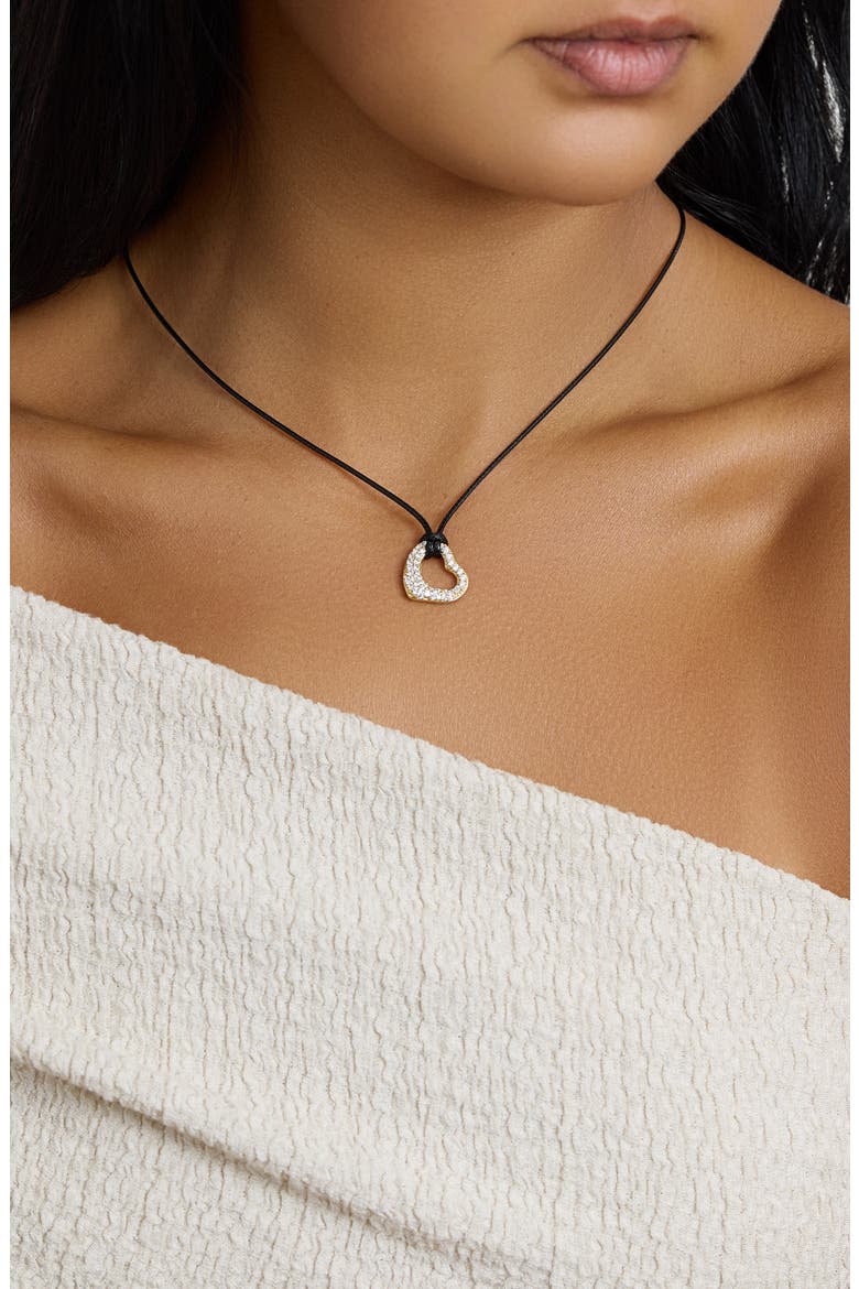 Modern Muse Radiant Heart Cord Pendant Necklace, Alternate, color, GOLD