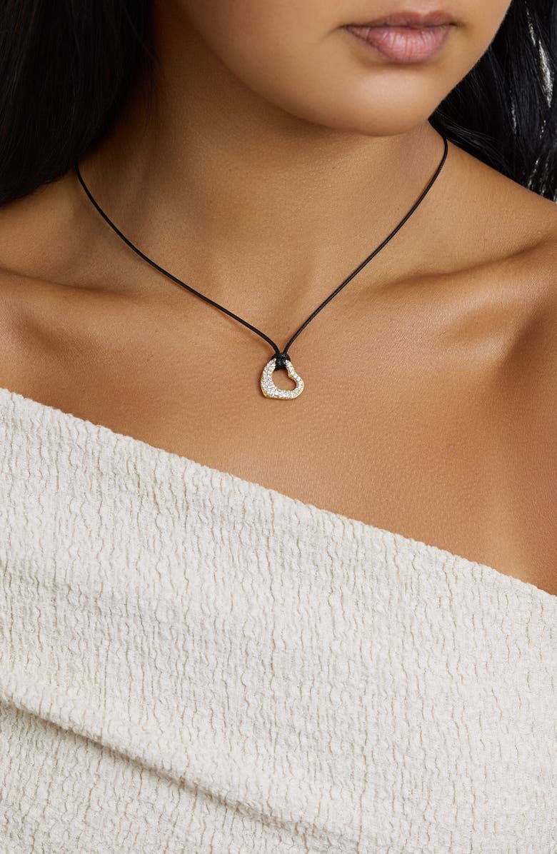 ATHRA LUXE Modern Muse Radiant Heart Cord Pendant Necklace, Alternate, color, Gold