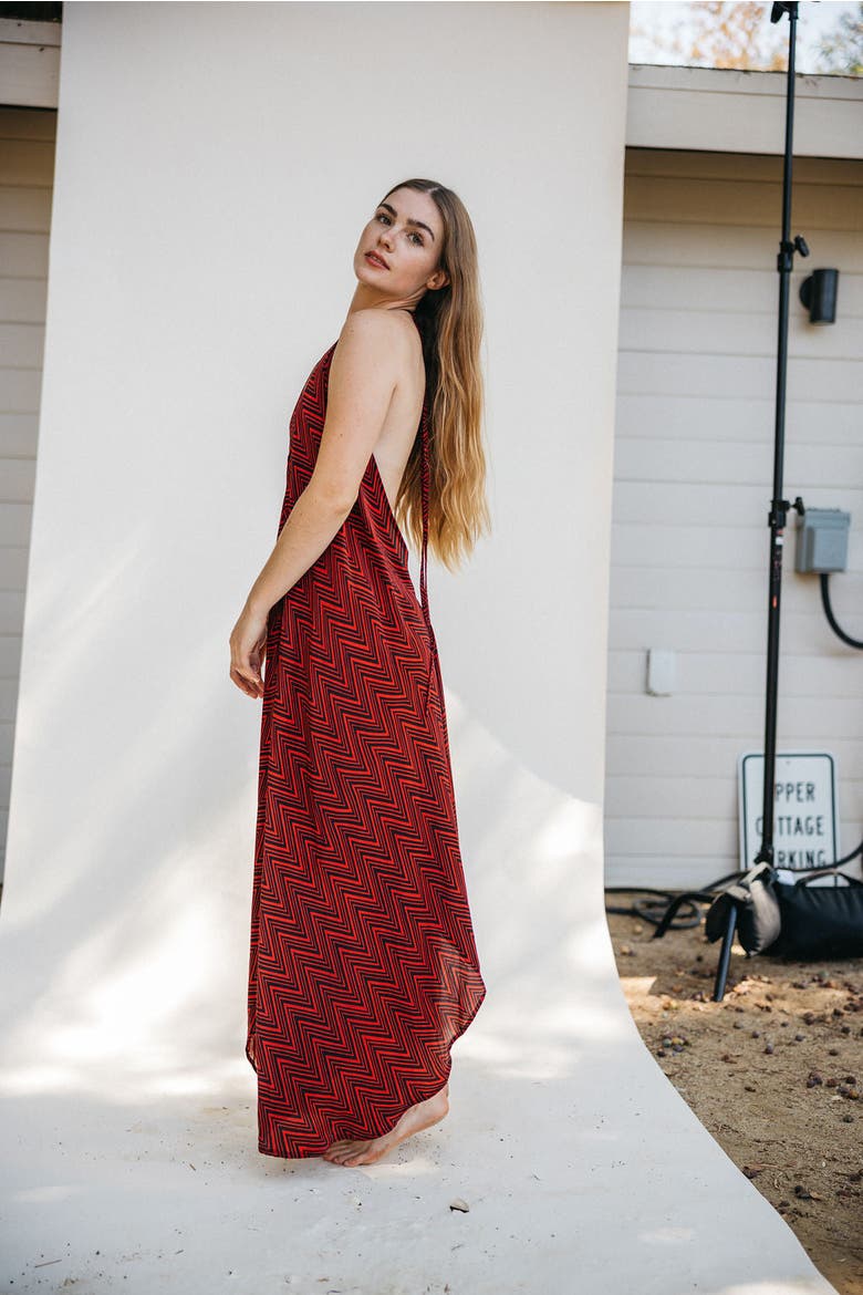 Classic Silk Dress Solstice, Alternate, color, Red