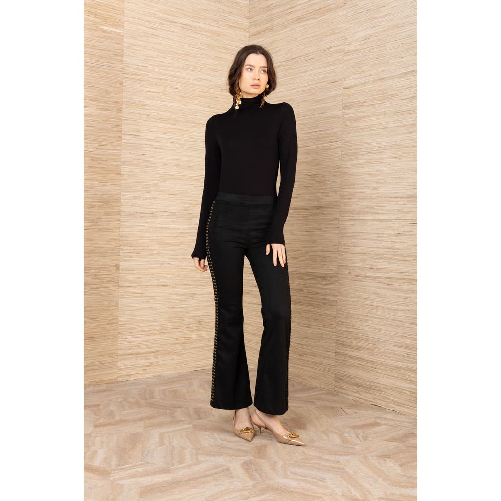 Hale Bob Alexia Suede Studs Pant In Black