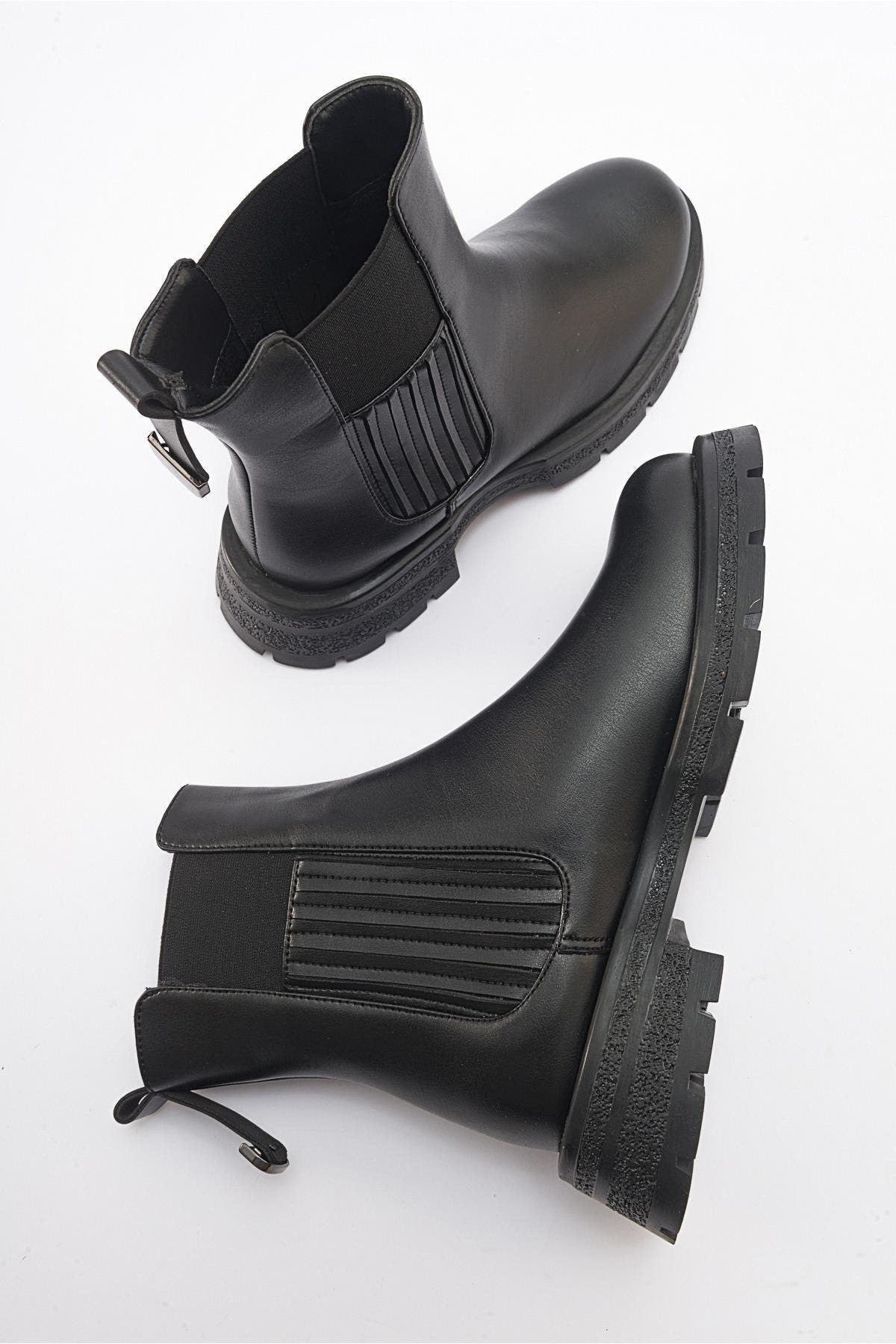 Prologue Shoes Sofia Chelsea Boot, Alternate, color, Black Faux Leather