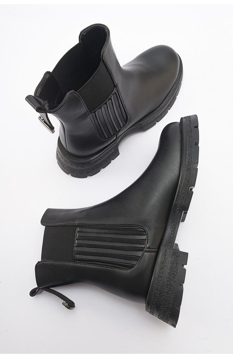 Prologue Shoes Sofia Chelsea Boot, Alternate, color, Black Faux Leather