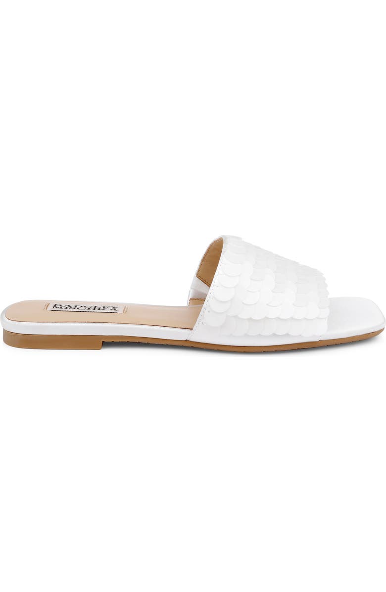Badgley Mischka Collection Wini Slide Sandal, Alternate, color, White Satin
