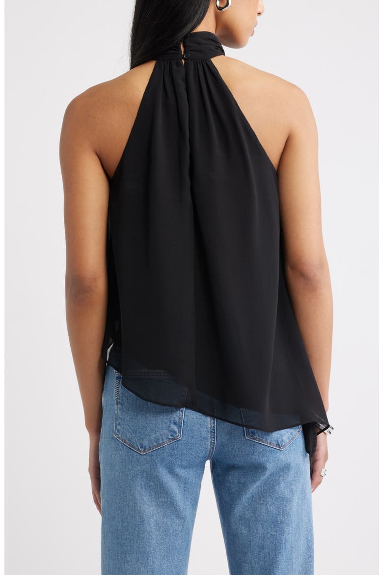 Asymmetric Woven Top, Alternate, color, BLACK