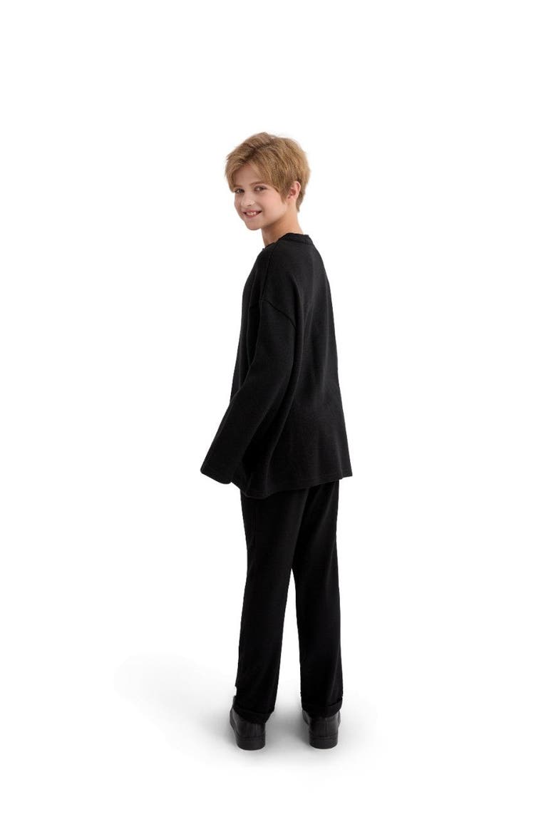 Three-Button Henley Top, Alternate, color, Black