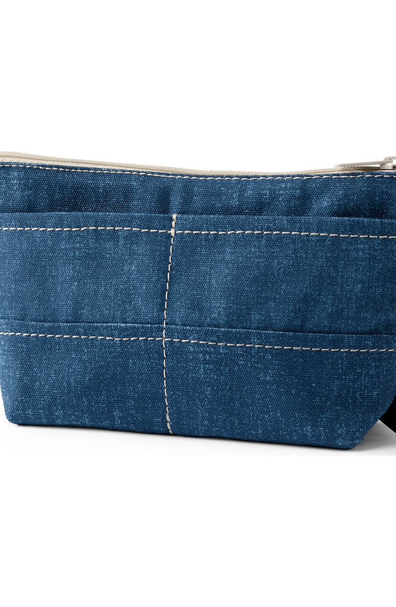 Lands' End Zipper Canvas Pouch, Alternate, color, Denim Blue