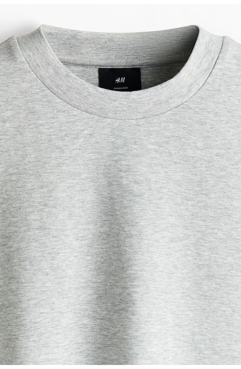 H&M Oversized Fit Scuba Knit T-shirt, Alternate, color, Light Gray Melange