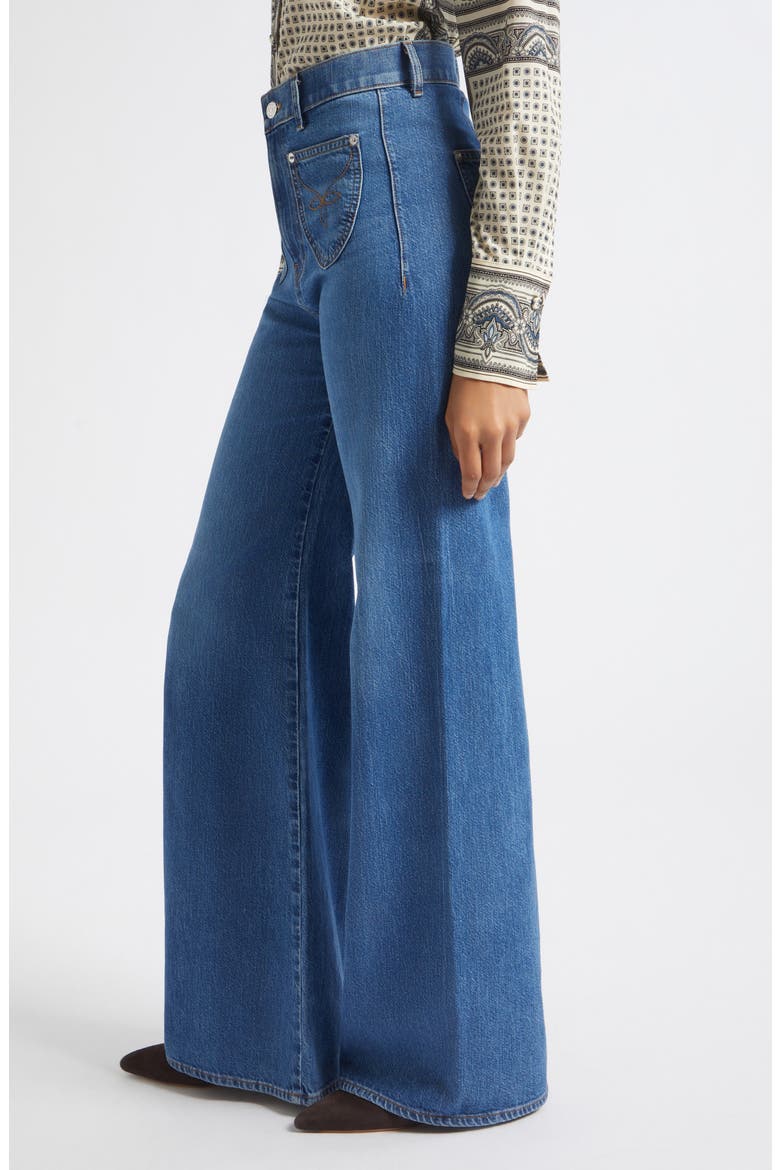 Grant High Waist Western Stitch Wide Leg Jeans, Alternate, color, WANDERER