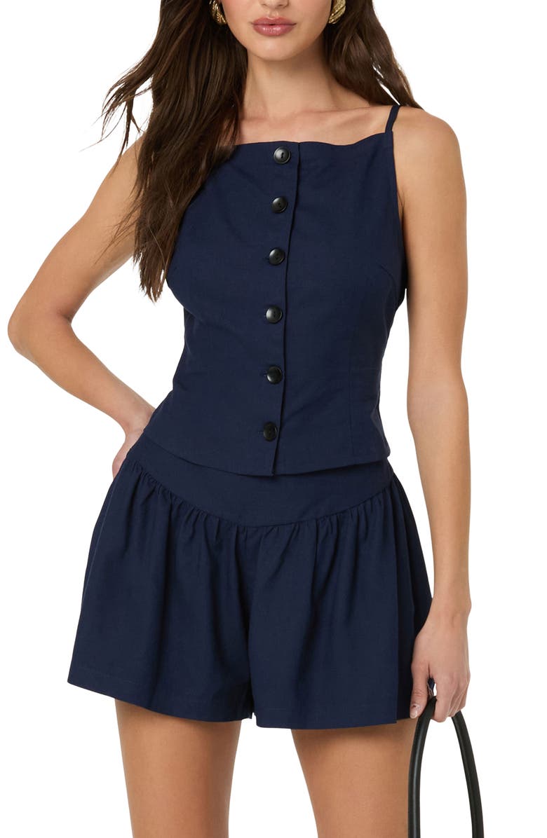ASTR the Label Boat Neck Button-Up Camisole, Main, color, Navy