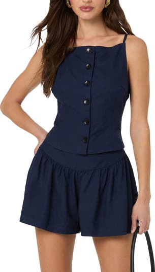 Boat Neck Button-Up Camisole