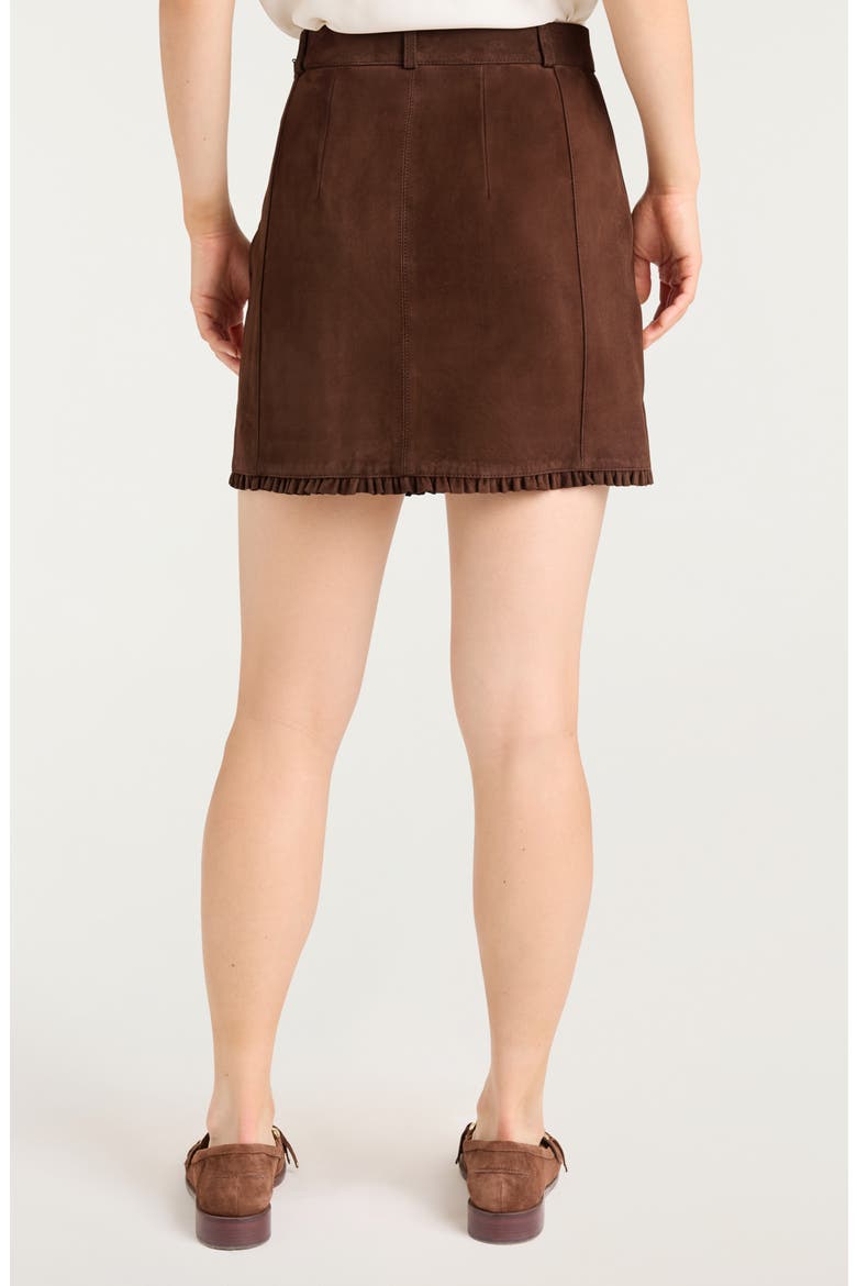 Scotlyn Faux Wrap Miniskirt, Alternate, color, DARK SEPIA