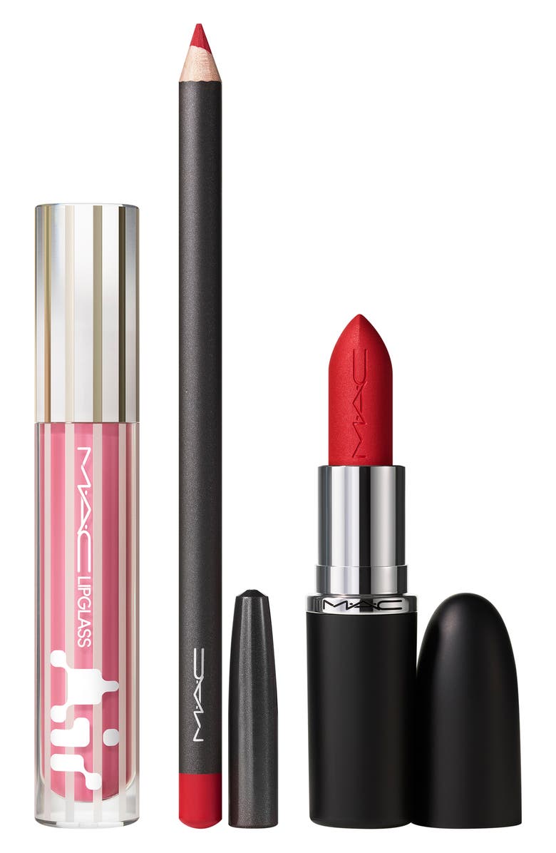 MAC Cosmetics Trending Tomorrow Lip Trio Gift Set $76 Value, Alternate, color, Red