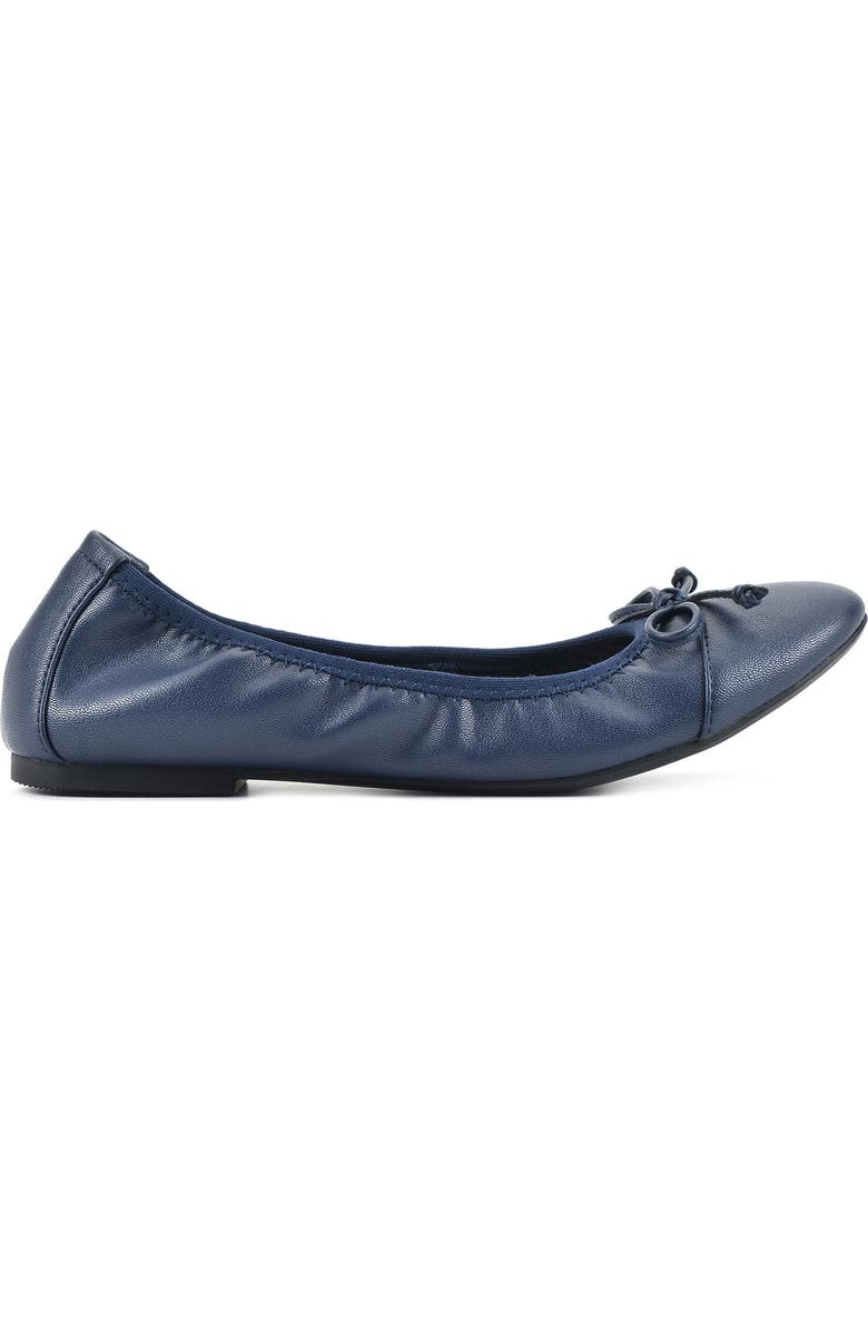 White Mountain Footwear Sunnyside II Ballet Flat - Wide Width, Alternate, color, Navy/ Smooth