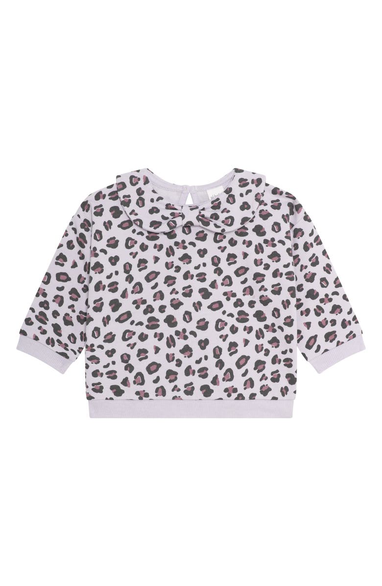 PL Baby by Petit Lem Peter Pan Collar Top, Velour Leggings & Headband Set, Alternate, color, Leopard