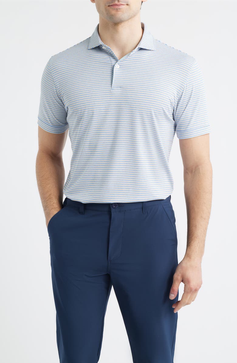 Peter Millar Alda Performance Jersey Golf Polo, Main, color, Dusk Blue