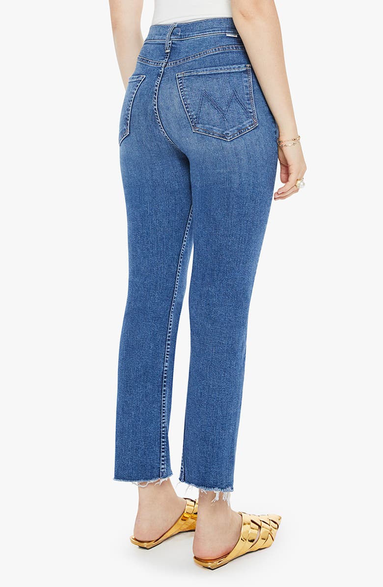 MOTHER High Waist Rider Fray Step Hem Ankle Jeans, Alternate, color, 