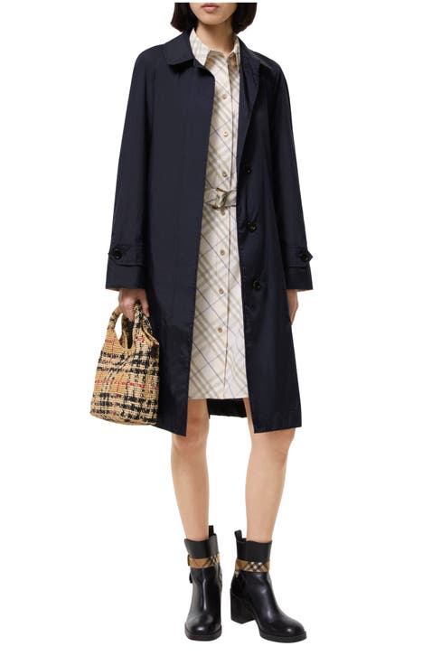Long Belted Nylon Car Coat