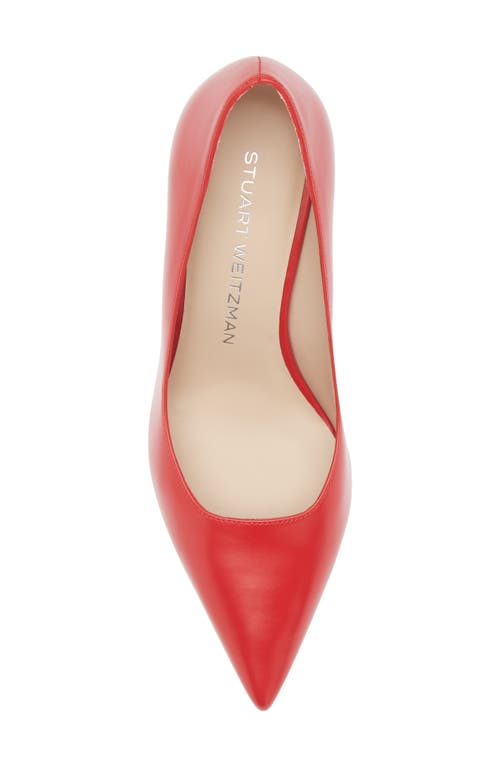 Stuart Weitzman 'stuart Power 75 Pointed Toe Pump In Cherry Leather