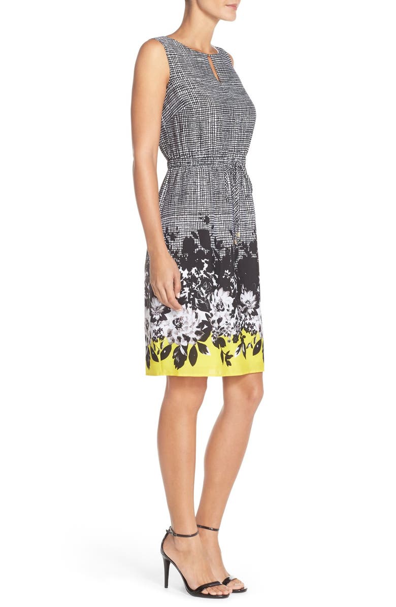 Ellen Tracy Floral Print Sleeveless Dress, Alternate, color, 