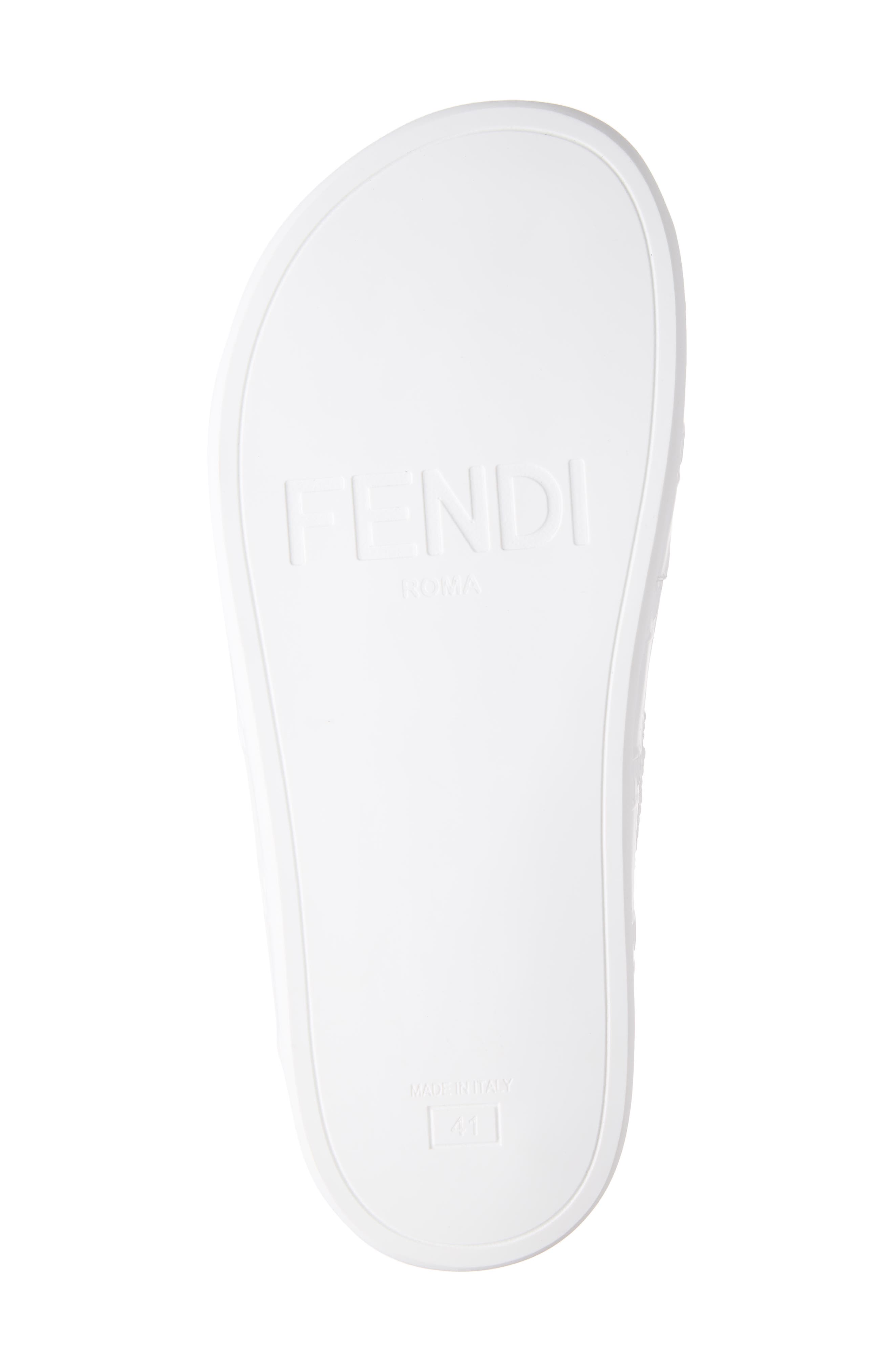 Fendi FF Logo Woven Slide Sandal, Alternate, color, 