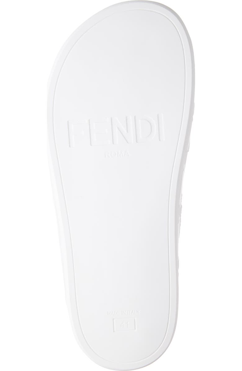 Fendi FF Logo Woven Slide Sandal, Alternate, color,
