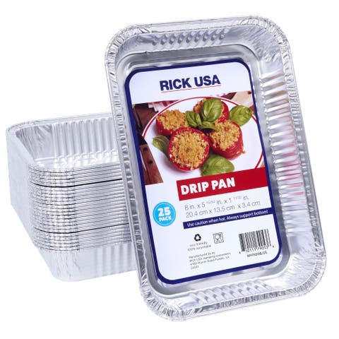 8x5 Inch Aluminum Drip Pan, 25 Pack