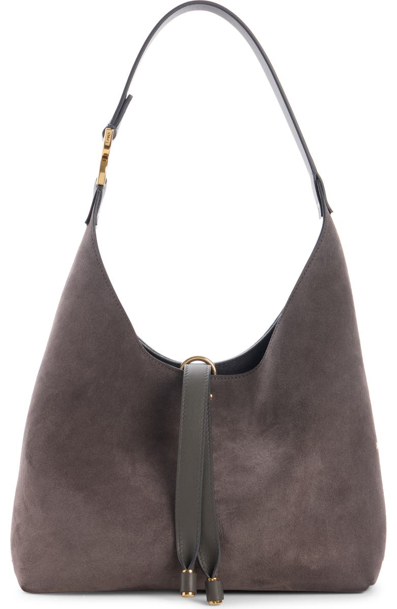 Chloé Marcie Suede Hobo Bag, Main, color, Flannel Grey