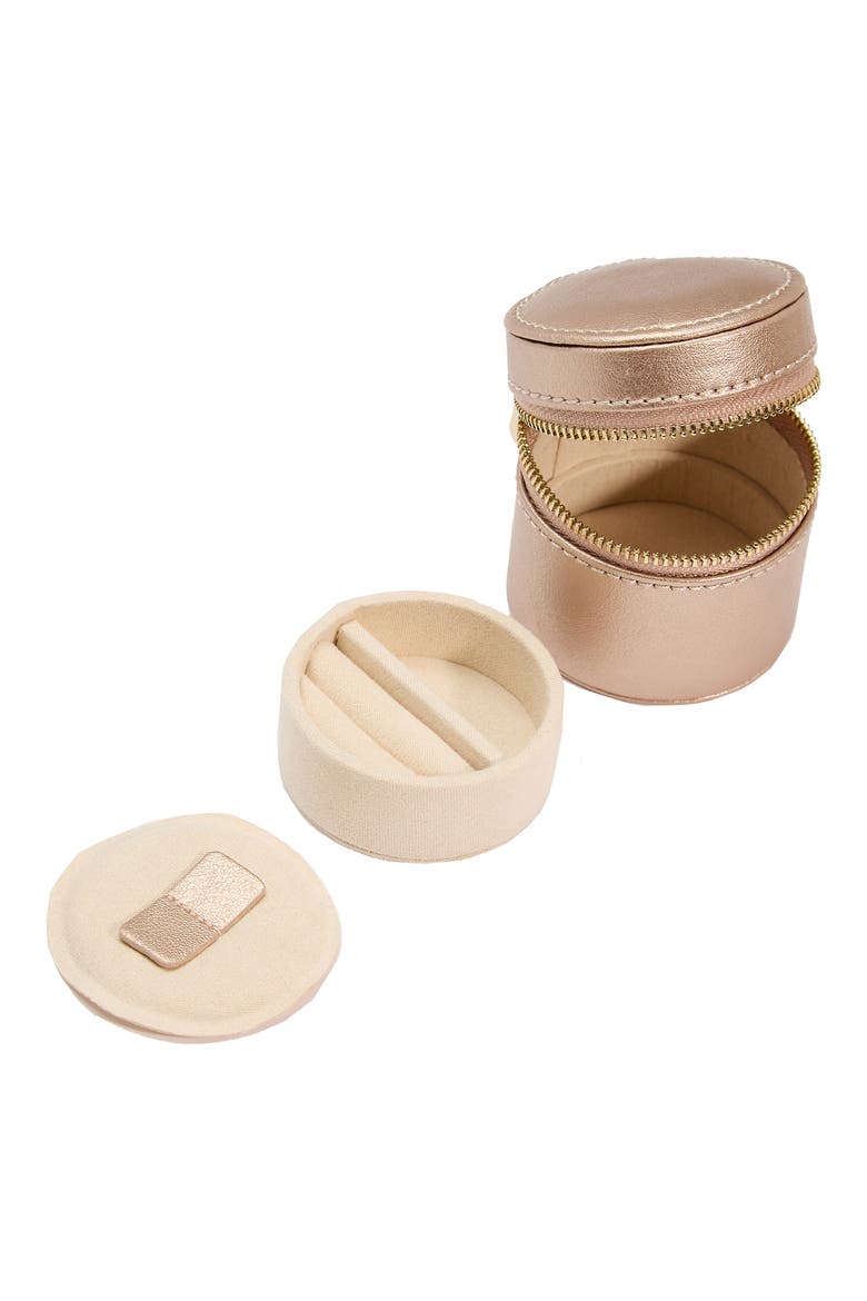 Palermo Double Watch Roll + Jewelry Pouch, Alternate, color, ROSE GOLD