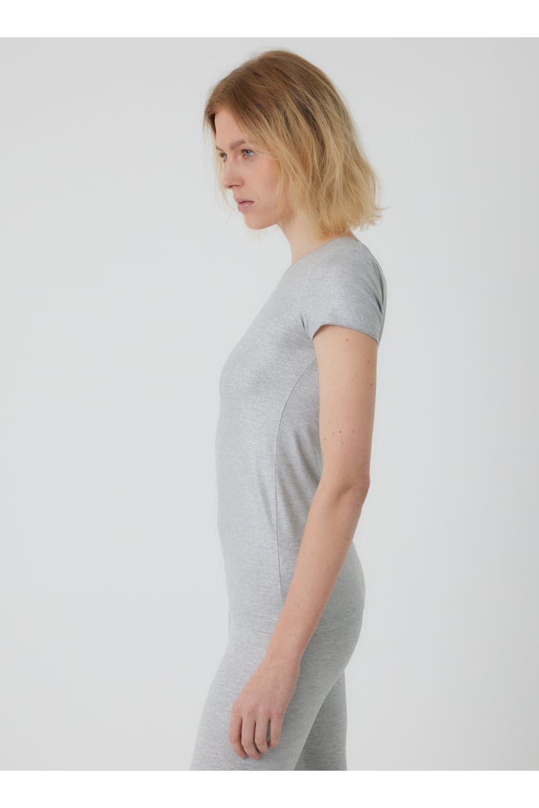 Soft Touch Metallic Short Sleeve T-Shirt, Alternate, color, METAL GREY