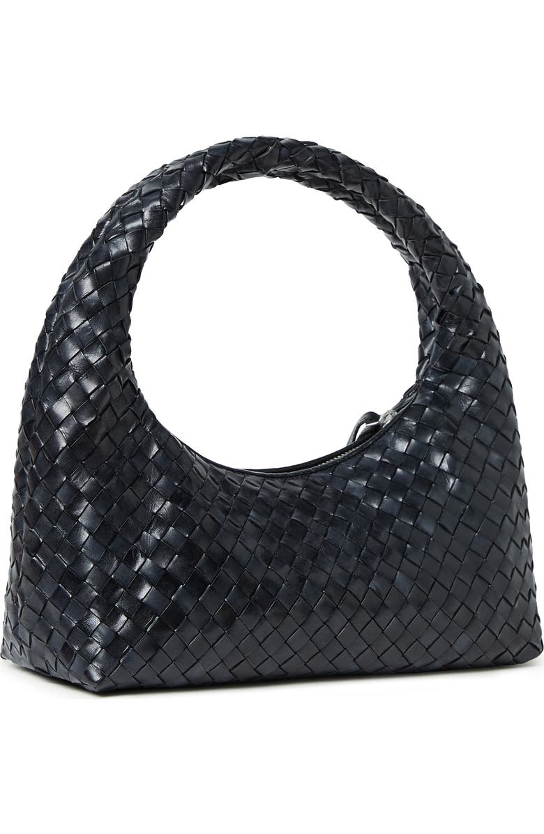 Loeffler Randall Mercer Woven Leather Shoulder Bag, Alternate, color, Black
