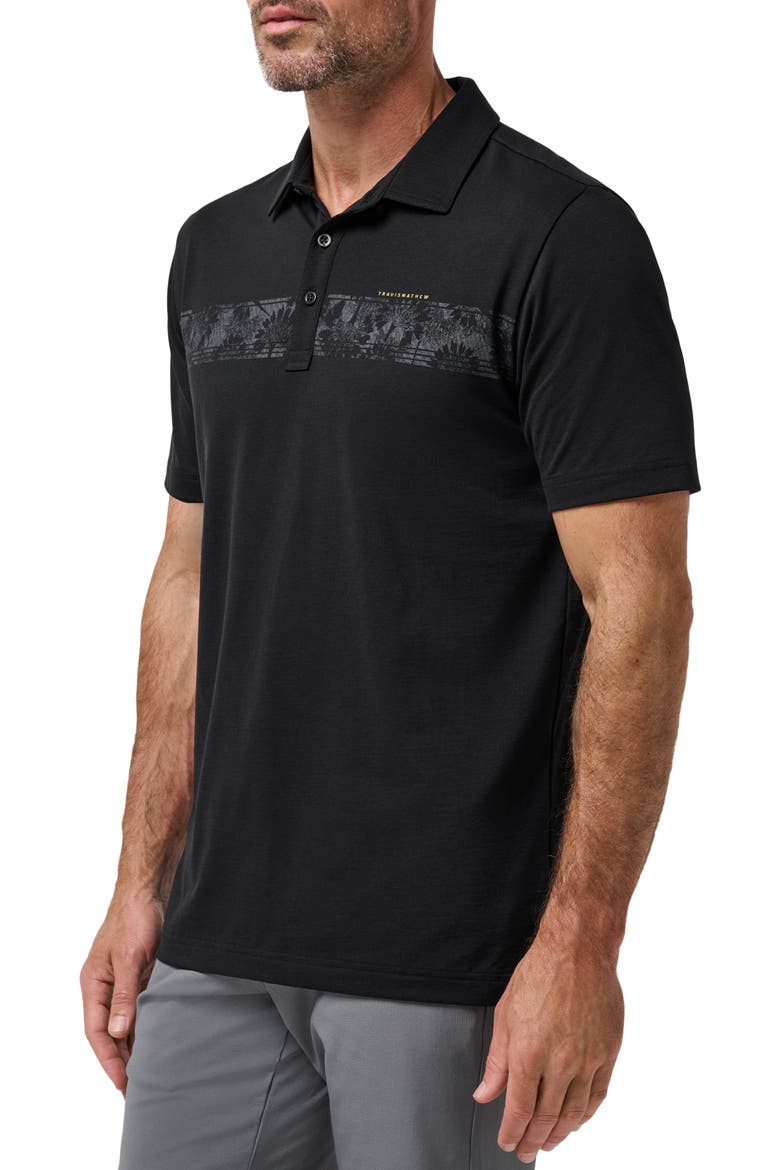 Flight Chest Stripe Jersey Polo, Alternate, color, BLACK