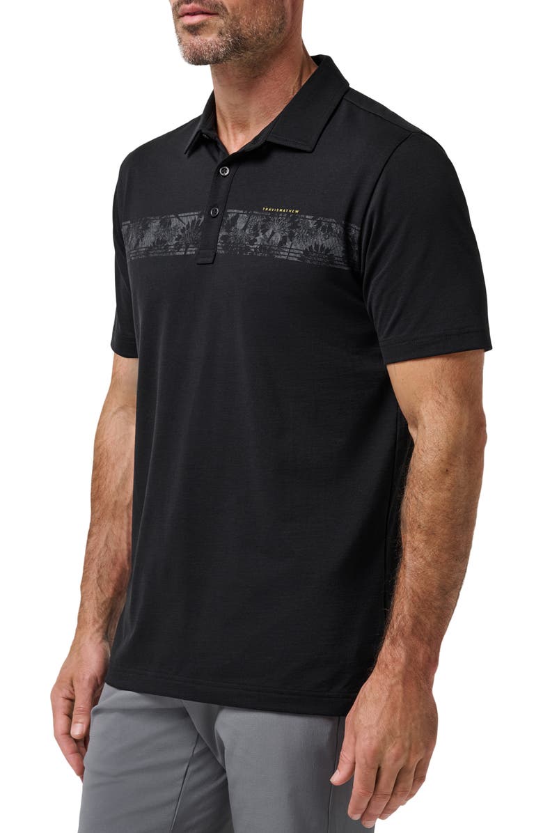 TravisMathew Performance Jersey Flight Polo Shirt, Alternate, color, Black