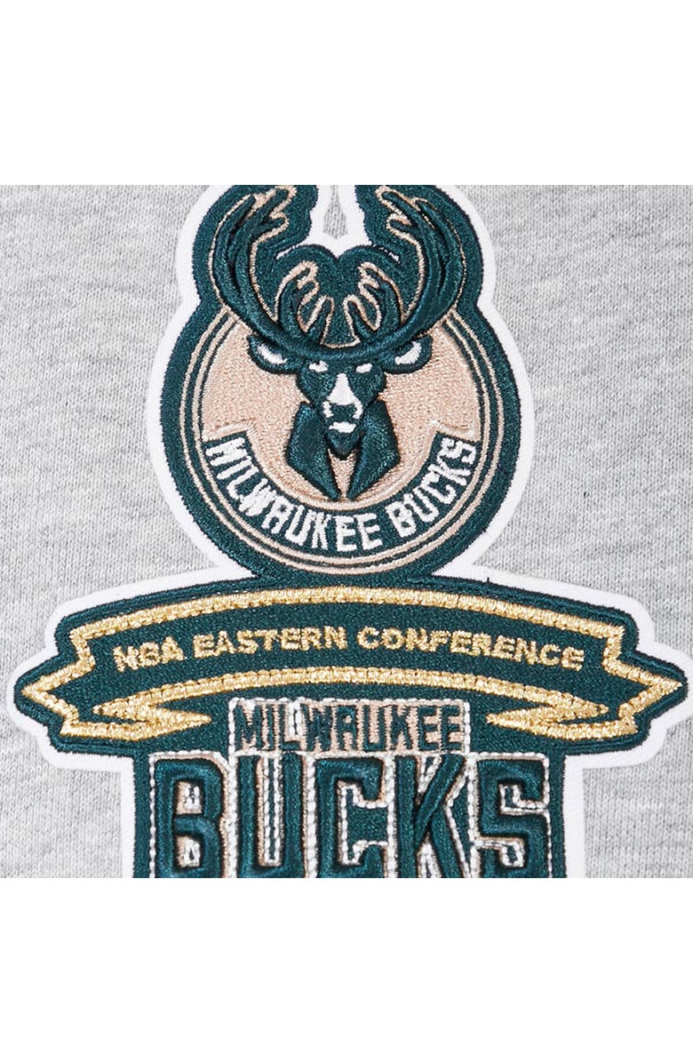PRO STANDARD Men's Pro Standard Heather Gray Milwaukee Bucks Crest Emblem Pullover Sweatshirt, Alternate, color,