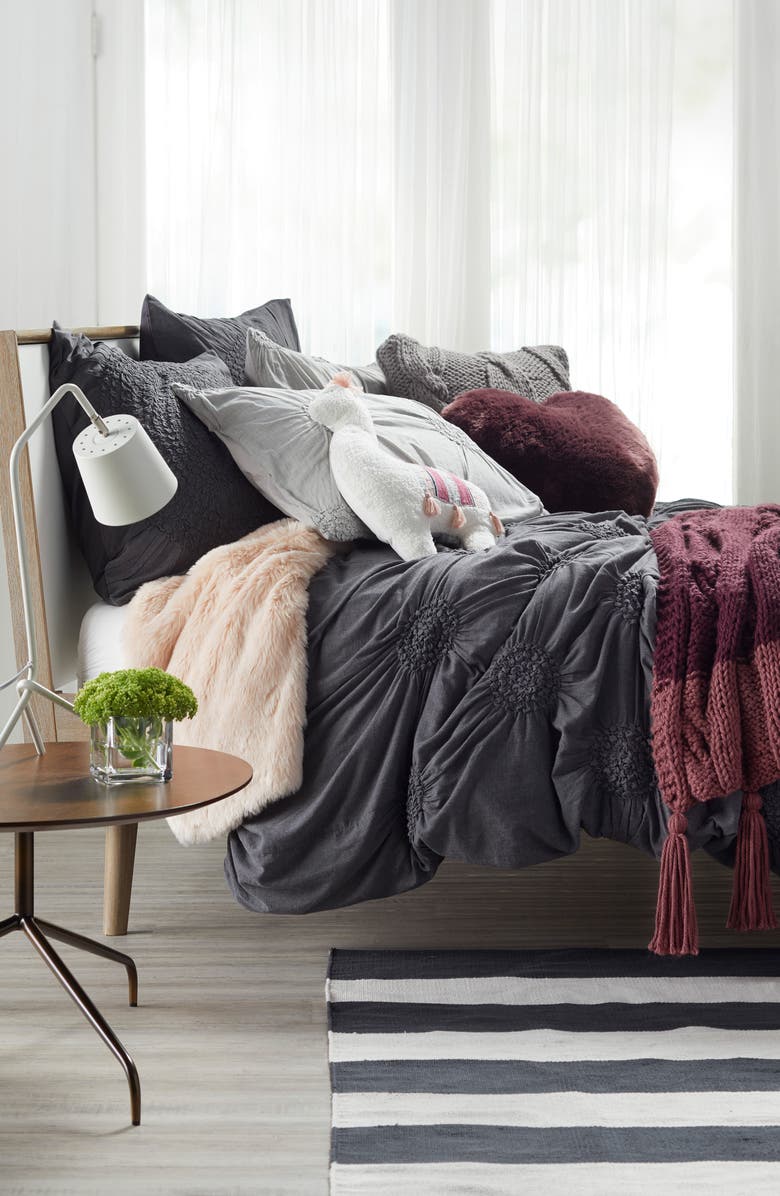 NORDSTROM AT HOME Cable Knit Tassel Throw Blanket, Alternate, color,