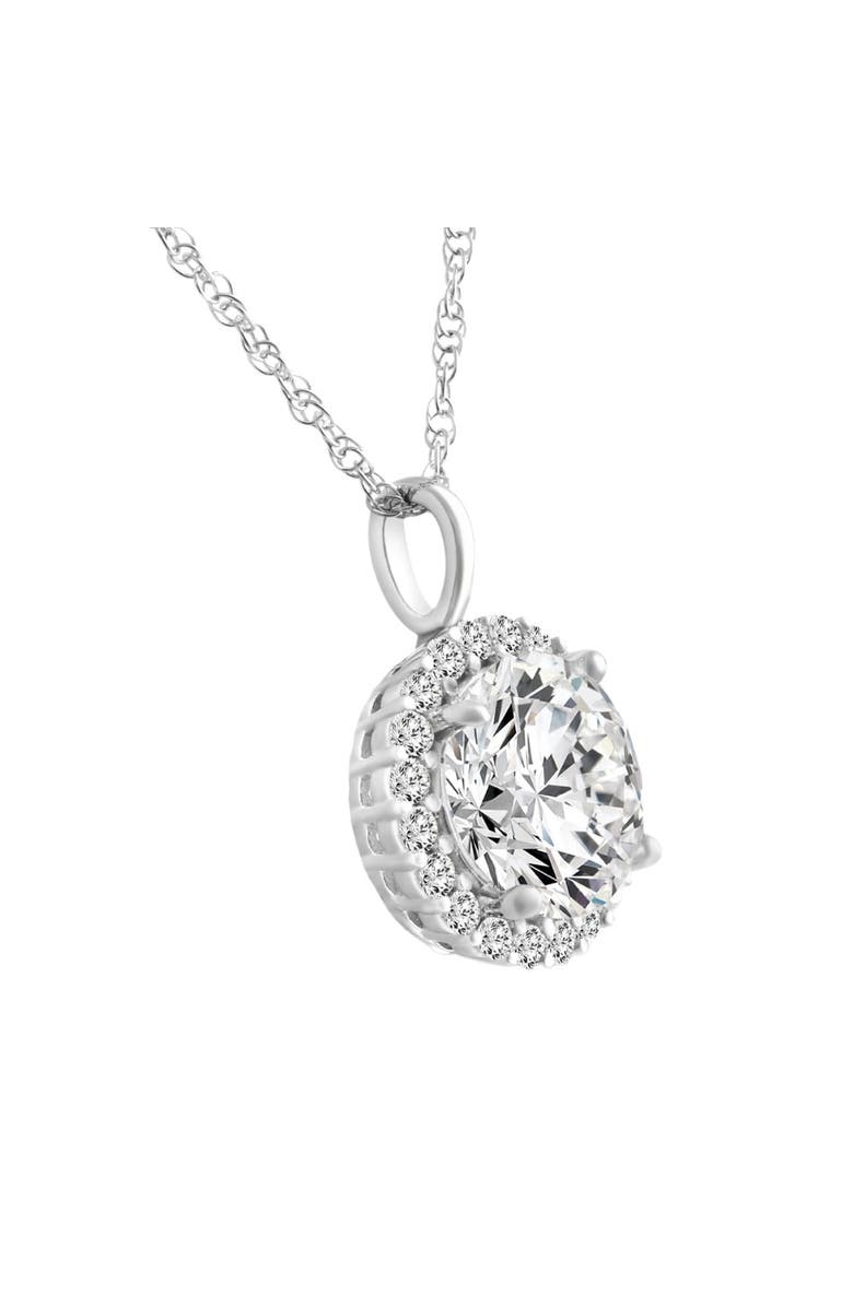 Bliss Diamond Certified 3 1/2Ct Halo Diamond Pendant 14k Gold Women's Necklace Lab Grown, Alternate, color, White Gold