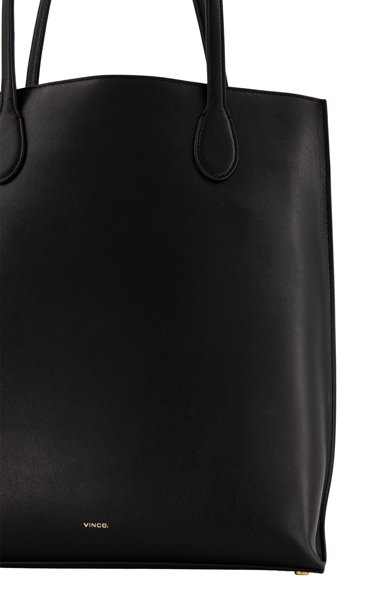 Vince Athene Leather Tote, Alternate, color, Black