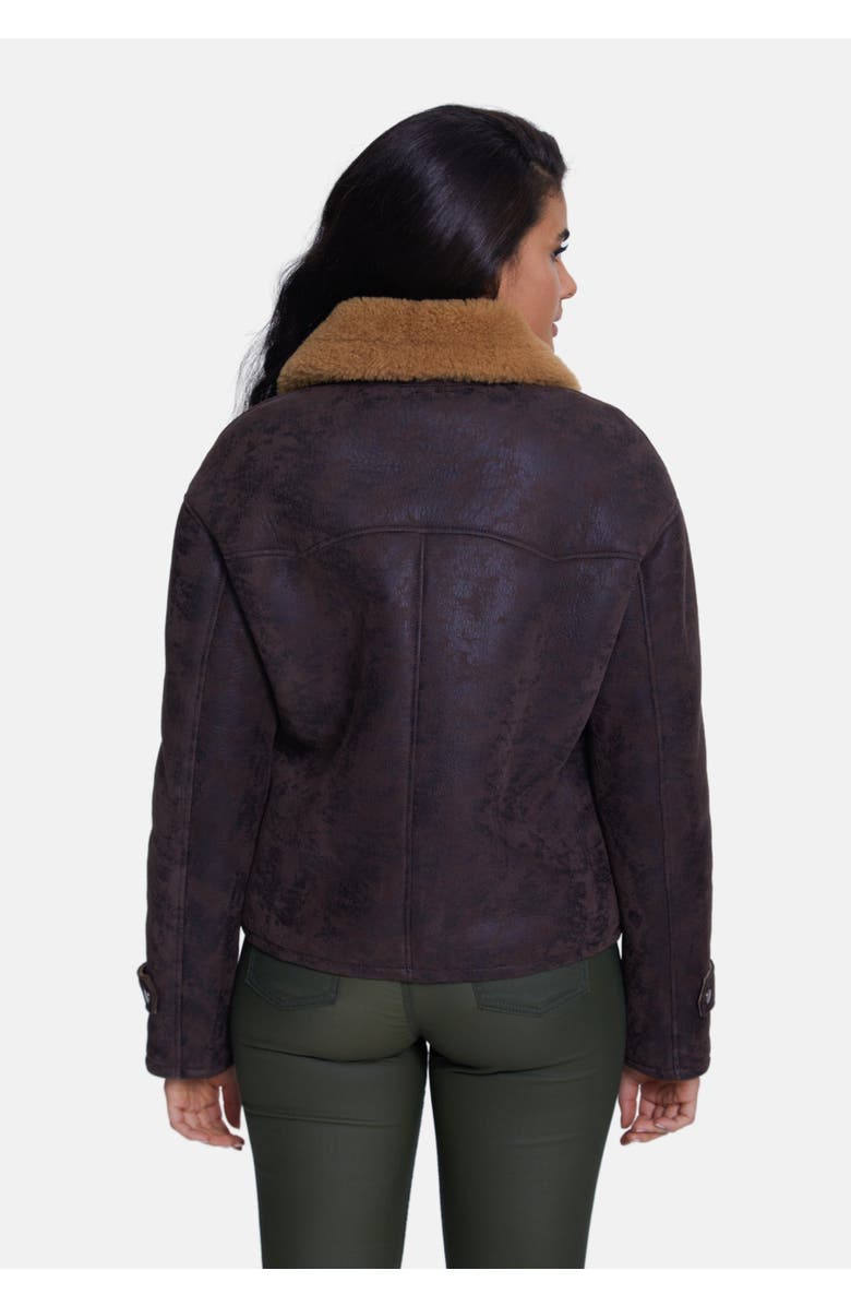 Furniq UK Eleanor Sheepskin Jacket, Alternate, color, Brown
