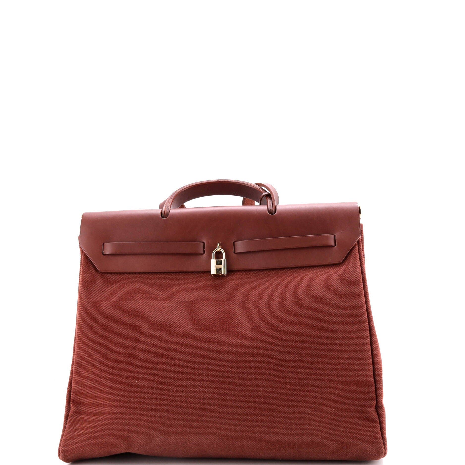 Pre-Owned Hermes Herbag Toile and Leather MM, Alternate, color, Rouge H