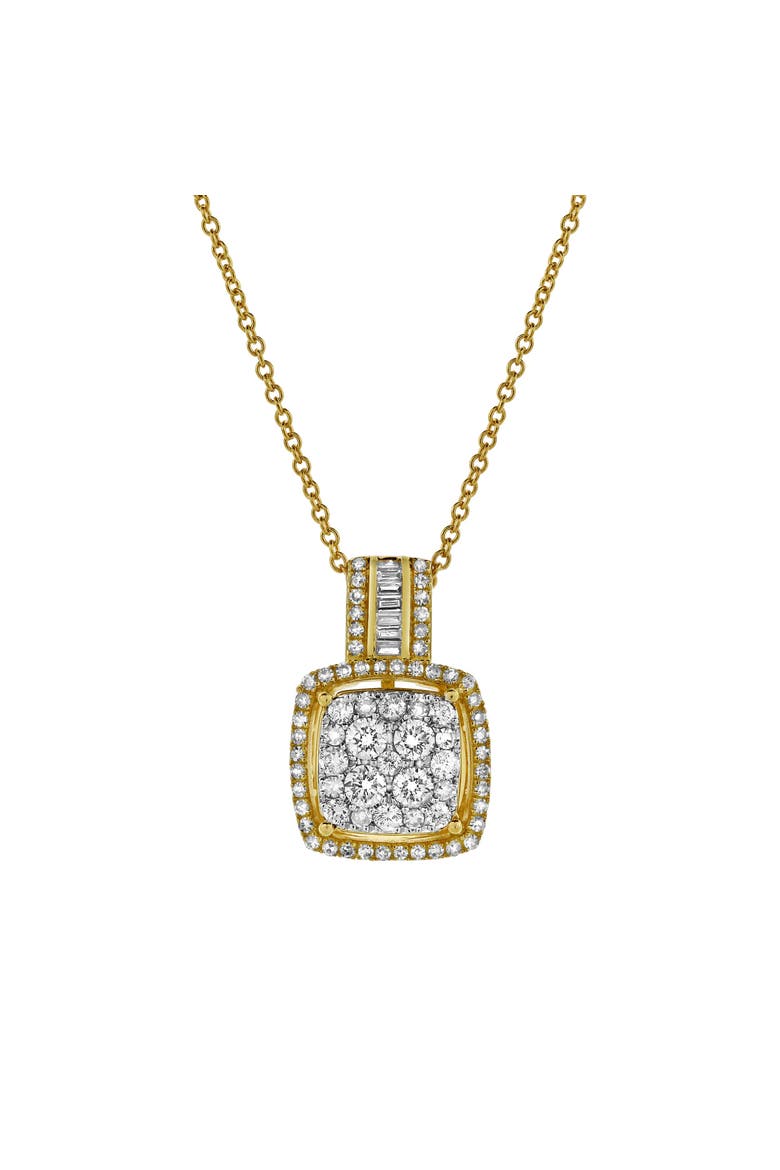 Elysian Square Diamond Pendant in 10K Yellow Gold, Main, color, 10K Yellow Gold
