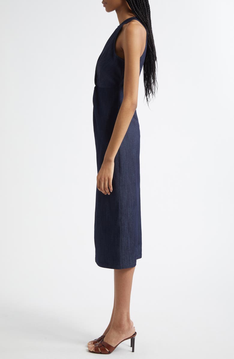 Cinq à Sept Clara Knot Front Sleeveless Denim Dress, Alternate, color, Indigo