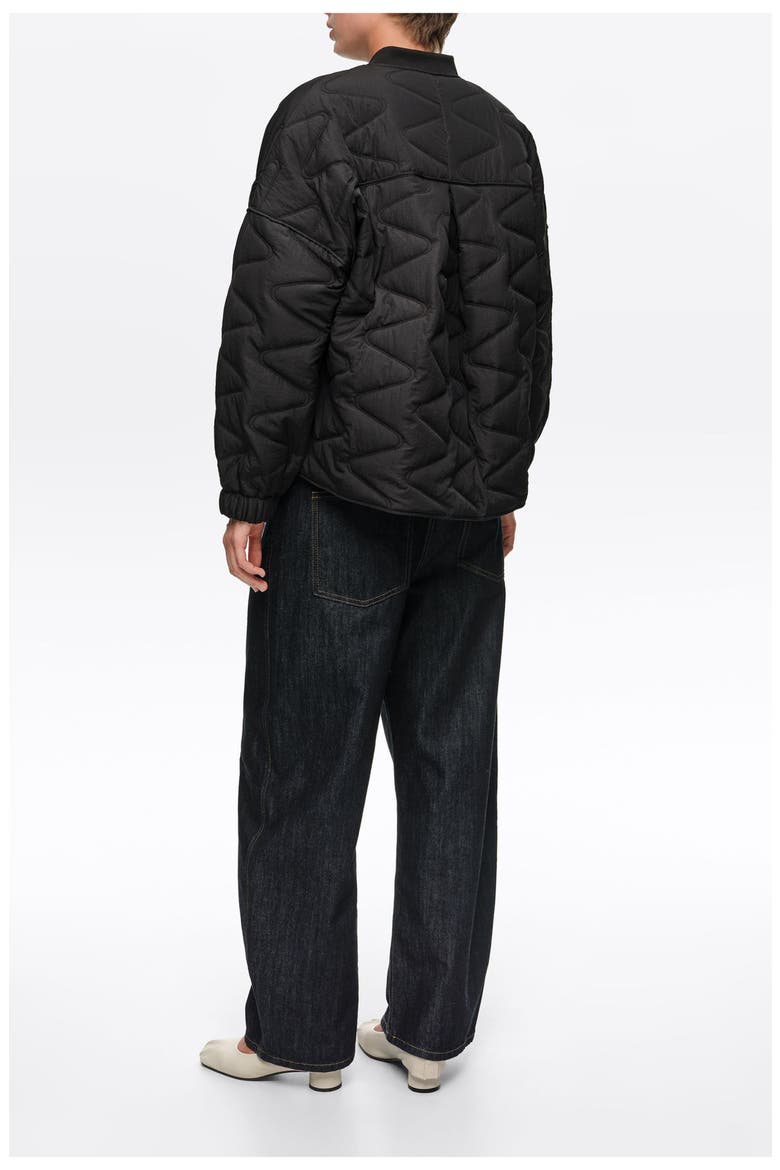 Padded Bomber Jacket, Alternate, color, BLACK
