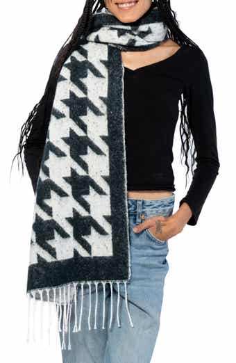 Houndstooth Fringe Scarf