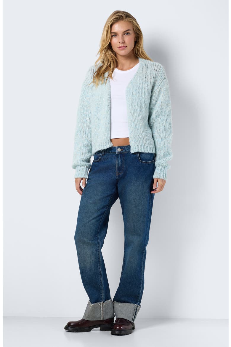 Leisa Open Front Cardigan, Alternate, color, SKY BLUE DETAIL MELANGE