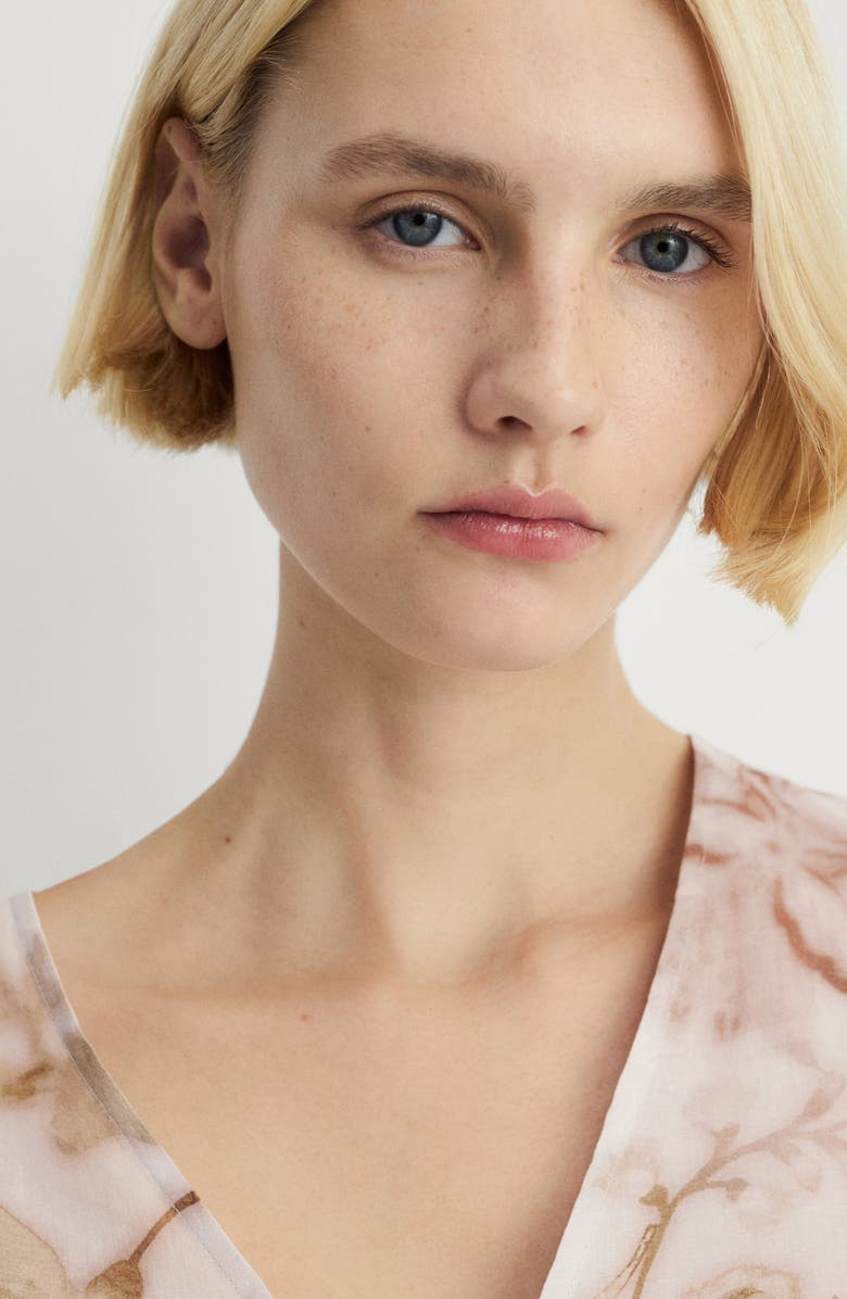 MANGO Floral Cotton Pajama Shirt, Alternate, color,