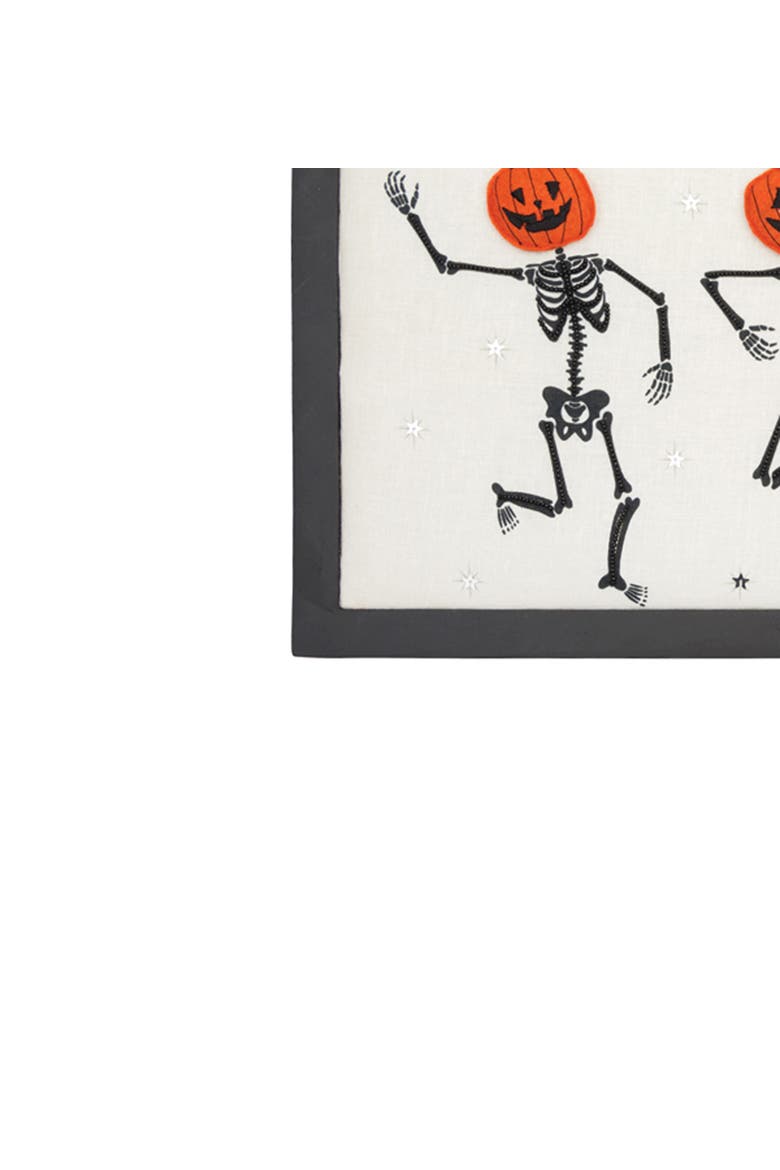Pumpkin Skeletons Shadow Box 12" x 18", Alternate, color, Black