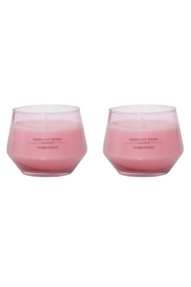 Fresh Cut Roses Studio Candle with Essential Oils, Set of 2, Main, color, Pink
