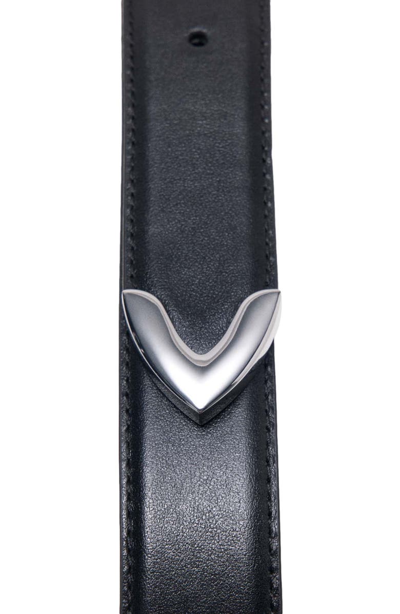 maje Smooth leather belt, Alternate, color, Black